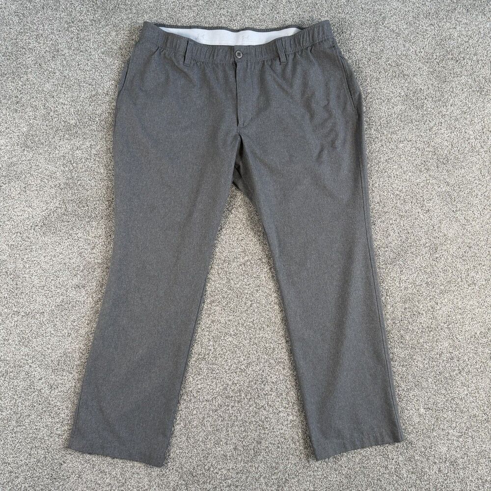 Under Armour Vented Golf Pants Mens Gray Performance Size 40x30 (38x29)